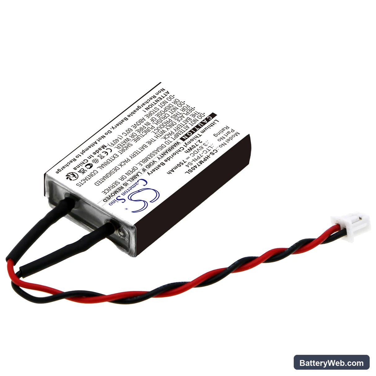 Heidelberg Printer Memory Replacement Battery, 3.6V, 750mAh, Li-SOCl2 2