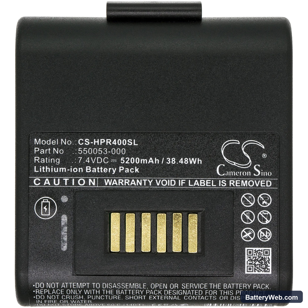 Intermec RP4 Replacement Battery, 7.4V, 5200mAh, Li-ion 3