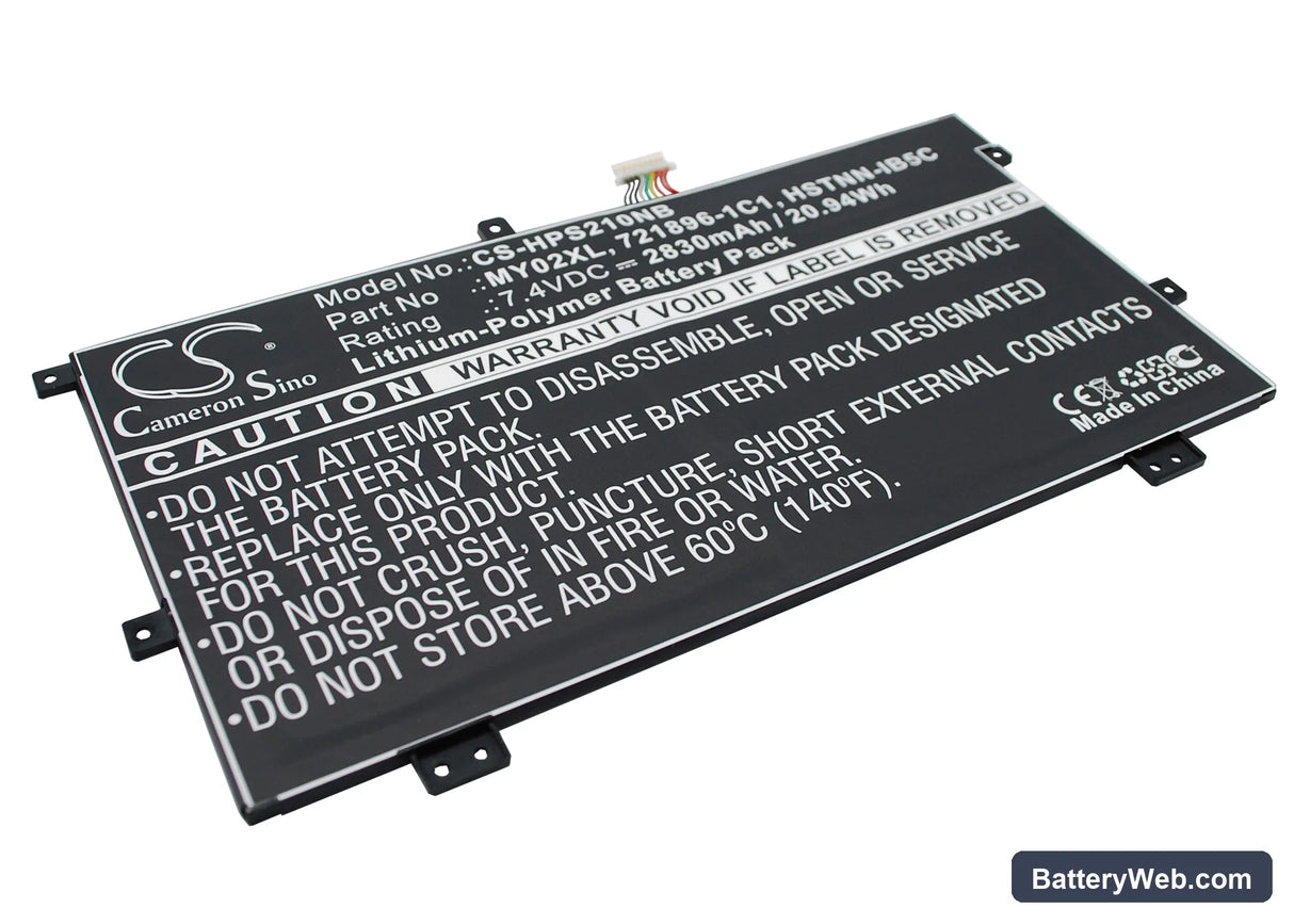 HP Slatebook x2 Replacement Battery, 7.4V, 2830mAh, Li-Polymer 3