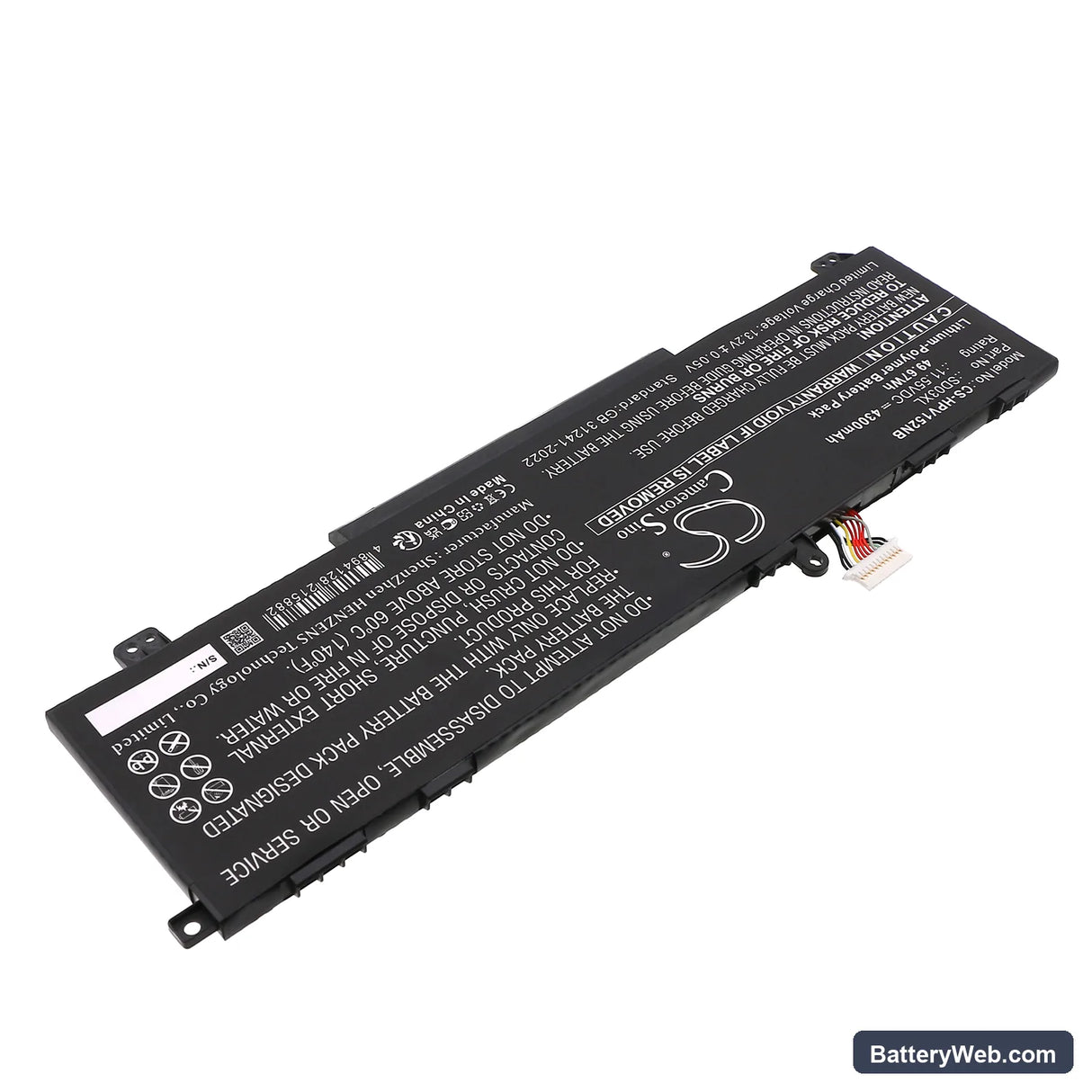 HP Omen 15-EK0009TX Replacement Battery, 11.55V, 4300mAh, Li-Polymer 2