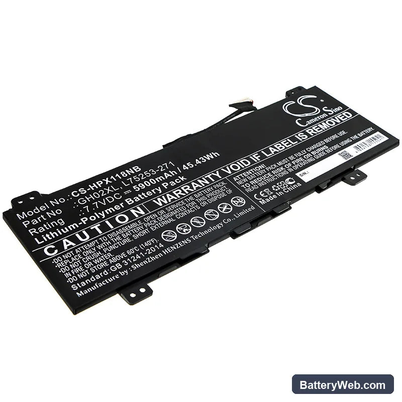 HP 11 G8 EE Replacement Battery, 7.7V, 5900mAh, Li-Polymer 1