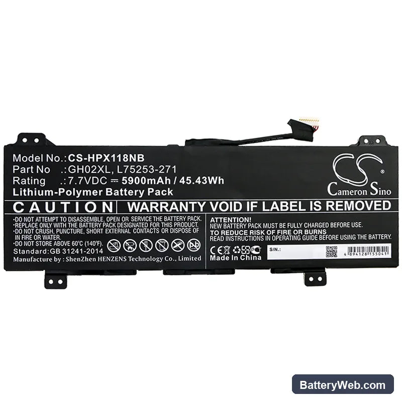 HP 11 G8 EE Replacement Battery, 7.7V, 5900mAh, Li-Polymer 3
