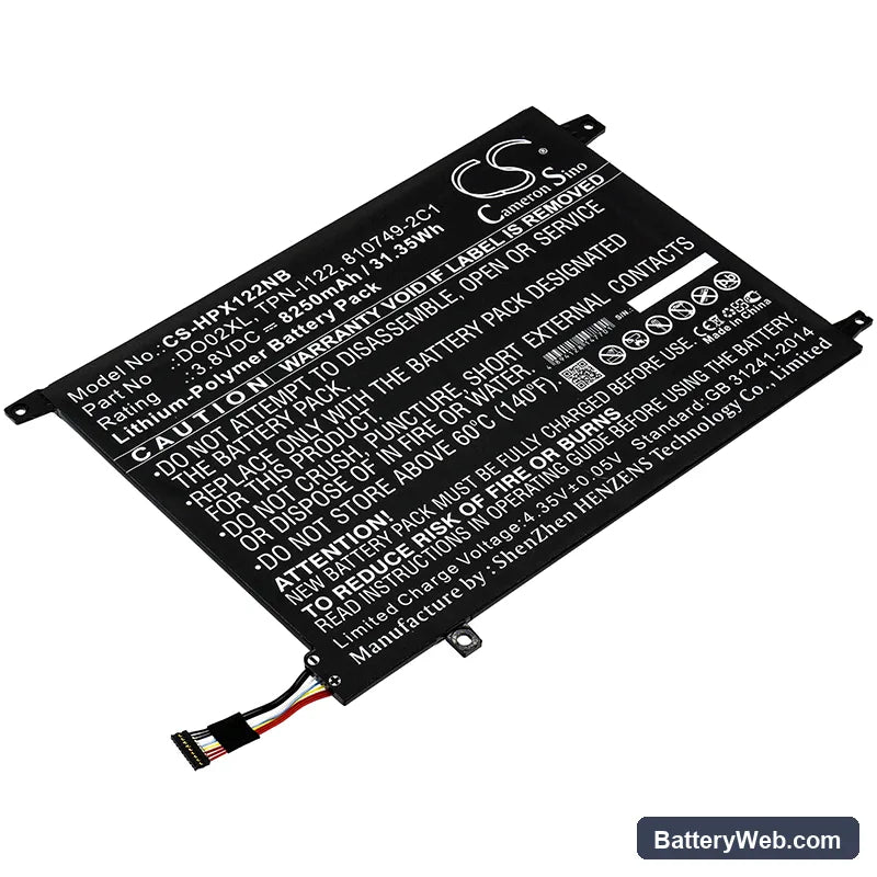 HP Pavilion X2 10-J014TU Replacement Battery, 3.8V, 8250mAh, Li-Polymer 1