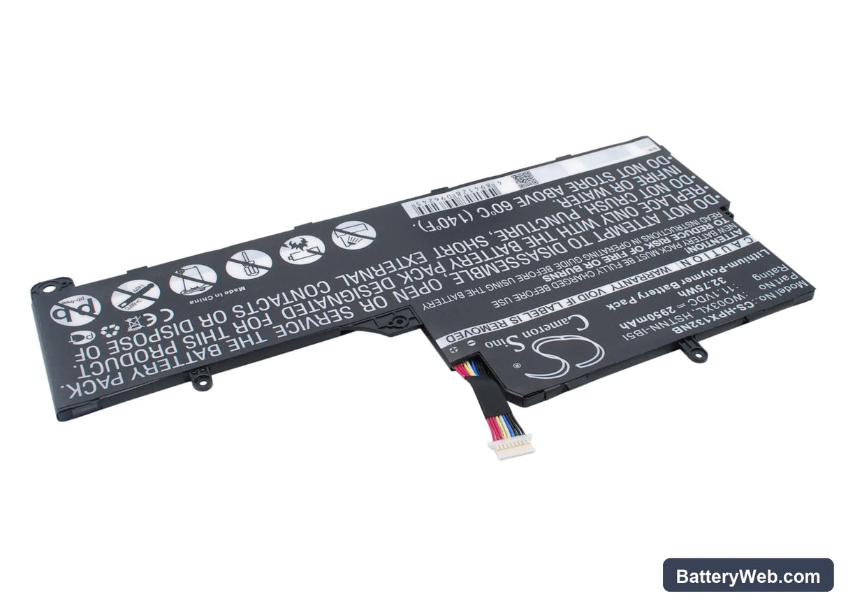 HP Split 13 Replacement Battery, 11.1V, 2950mAh, Li-Polymer 3