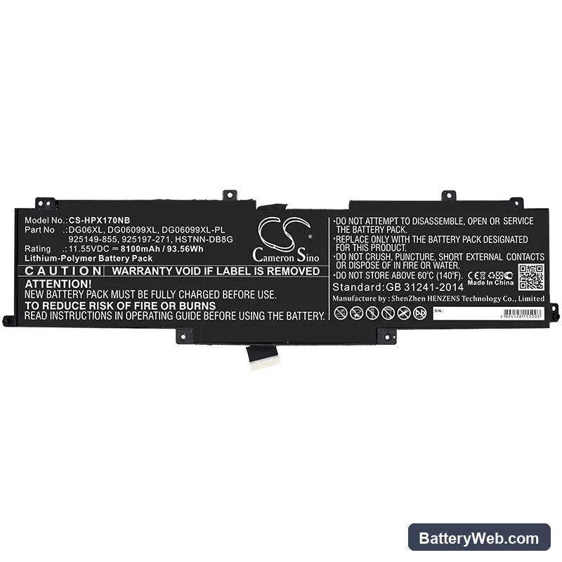 HP Omen X 17-AP016TX Replacement Battery, 11.55V, 8100mAh, Li-Polymer 3