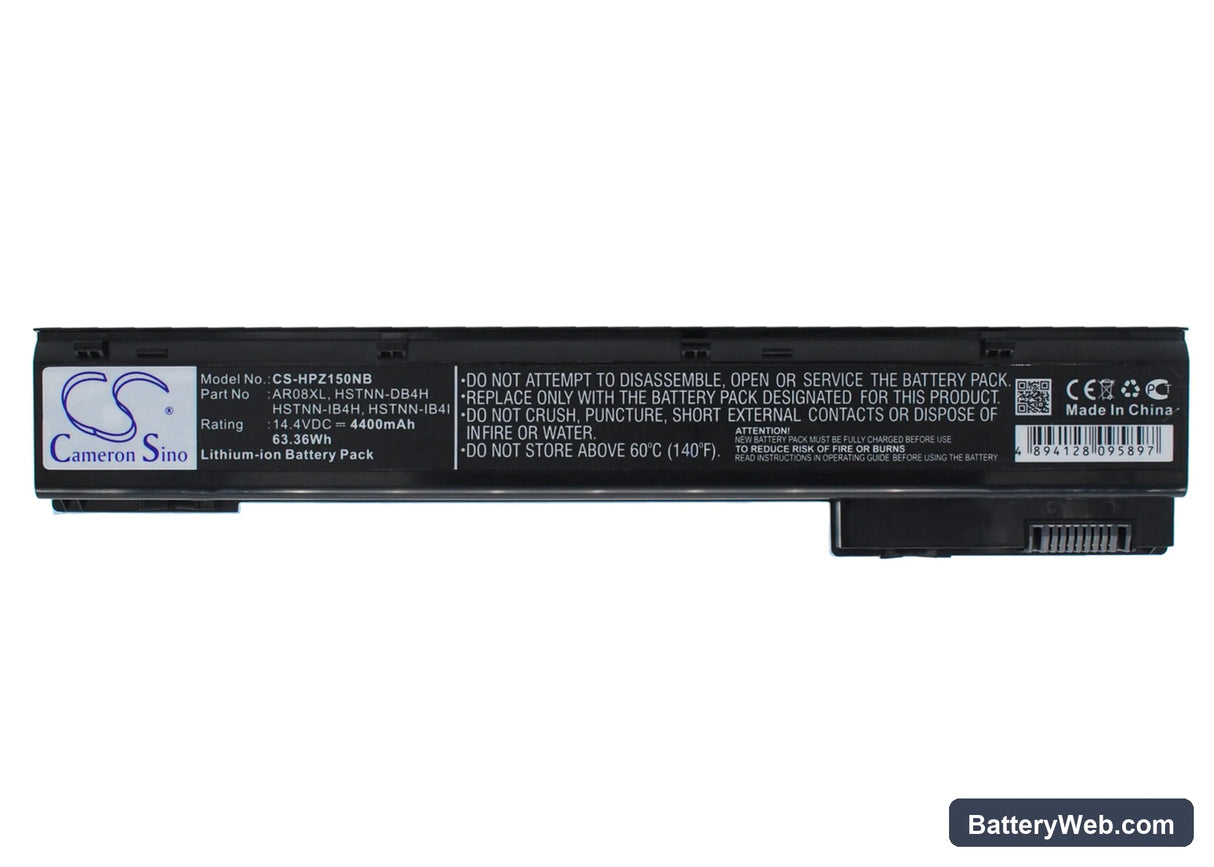 HP ZBook 15 Replacement Battery, 14.4V, 4400mAh, Li-ion 1