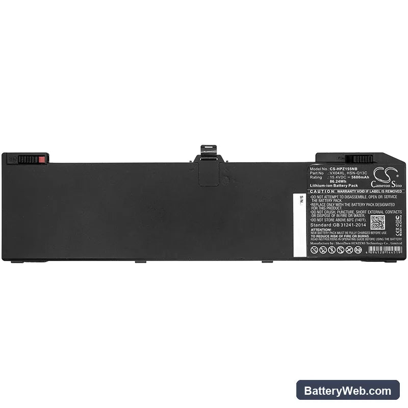HP Zbook 15 G5 Replacement Battery, 15.4V, 5600mAh, Li-ion 5