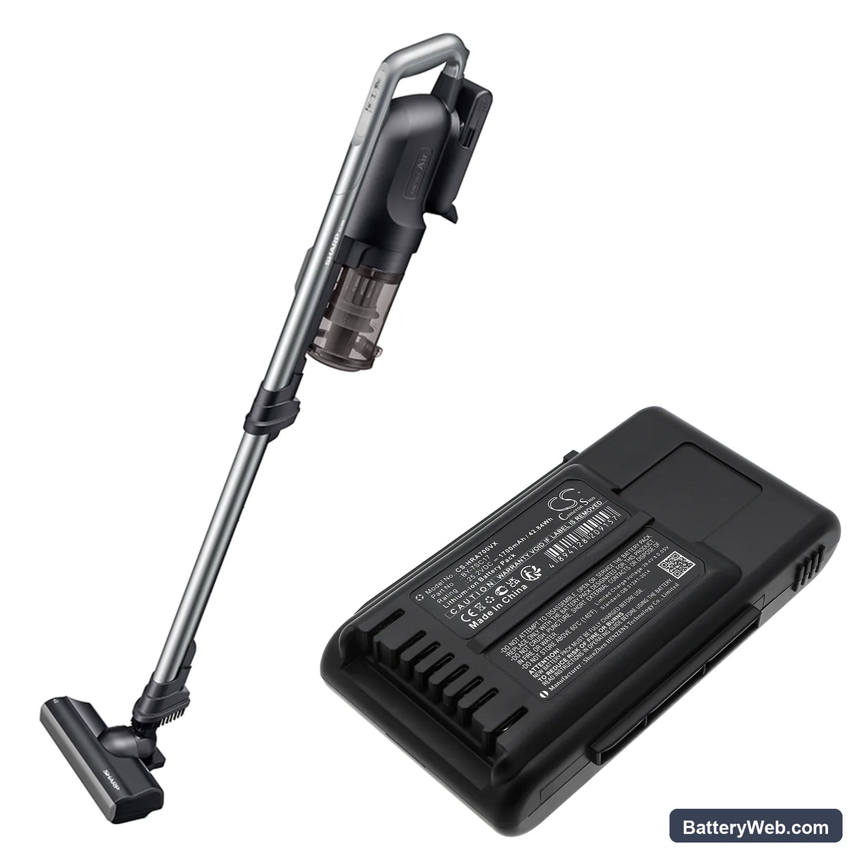 Sharp EC-SR8-B Replacement Battery, 25.2V, 1700mAh, Li-ion 5