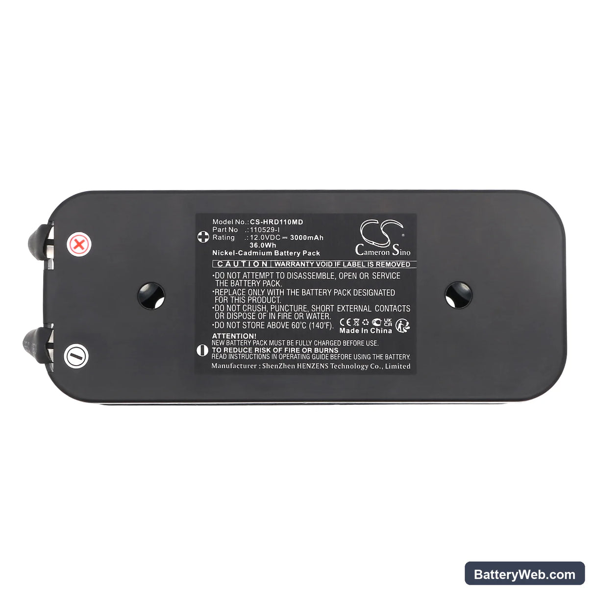 Horbiger Hydraulik Replacement Battery, 12V, 3000mAh, Ni-CD 4