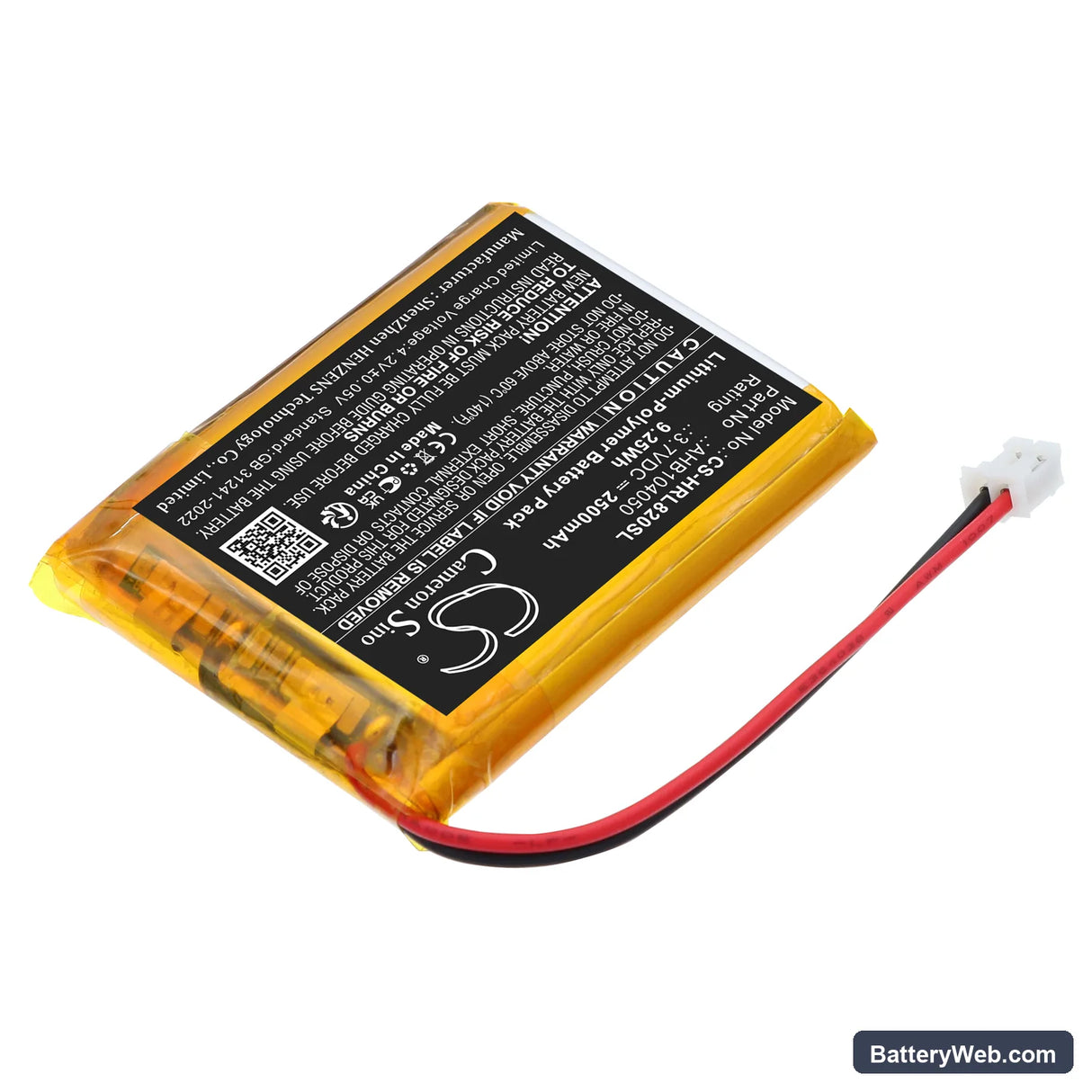 Hairmax Laserbrand 82 Replacement Battery, 3.7V, 2500mAh, Li-Polymer 2