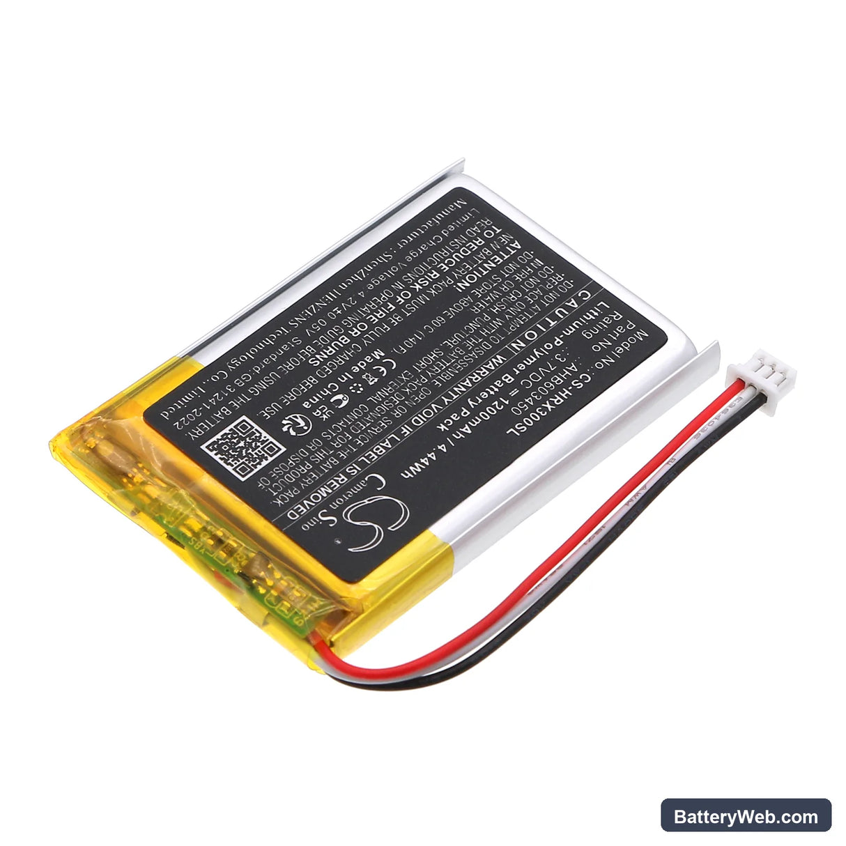 HyperX Cloud III Wireless-Gaming Headset Replacement Battery, 3.7V, 1200mAh, Li-Polymer 2