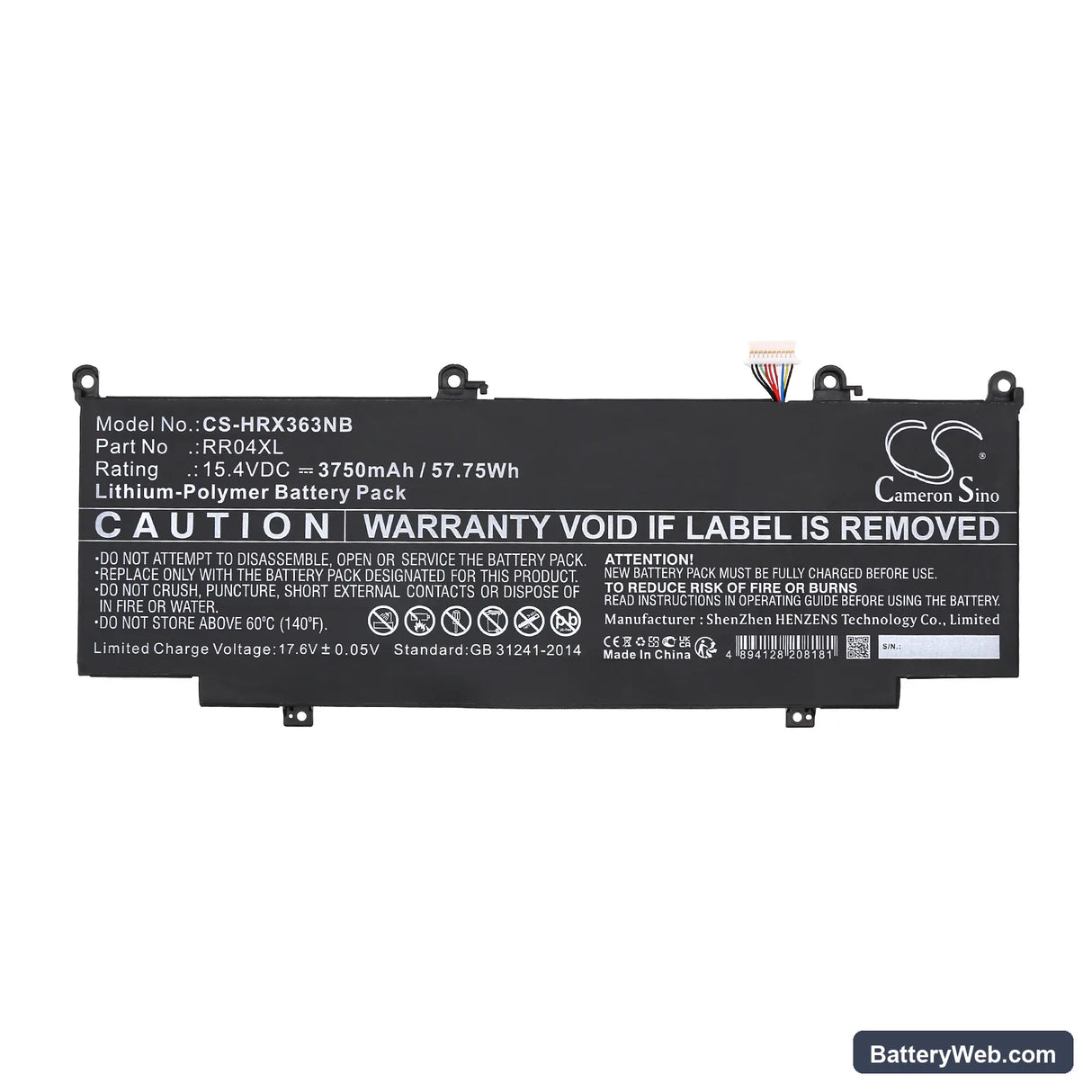 HP Spectre X360 13-AC011ND Replacement Battery, 15.4V, 3750mAh, Li-Polymer 3