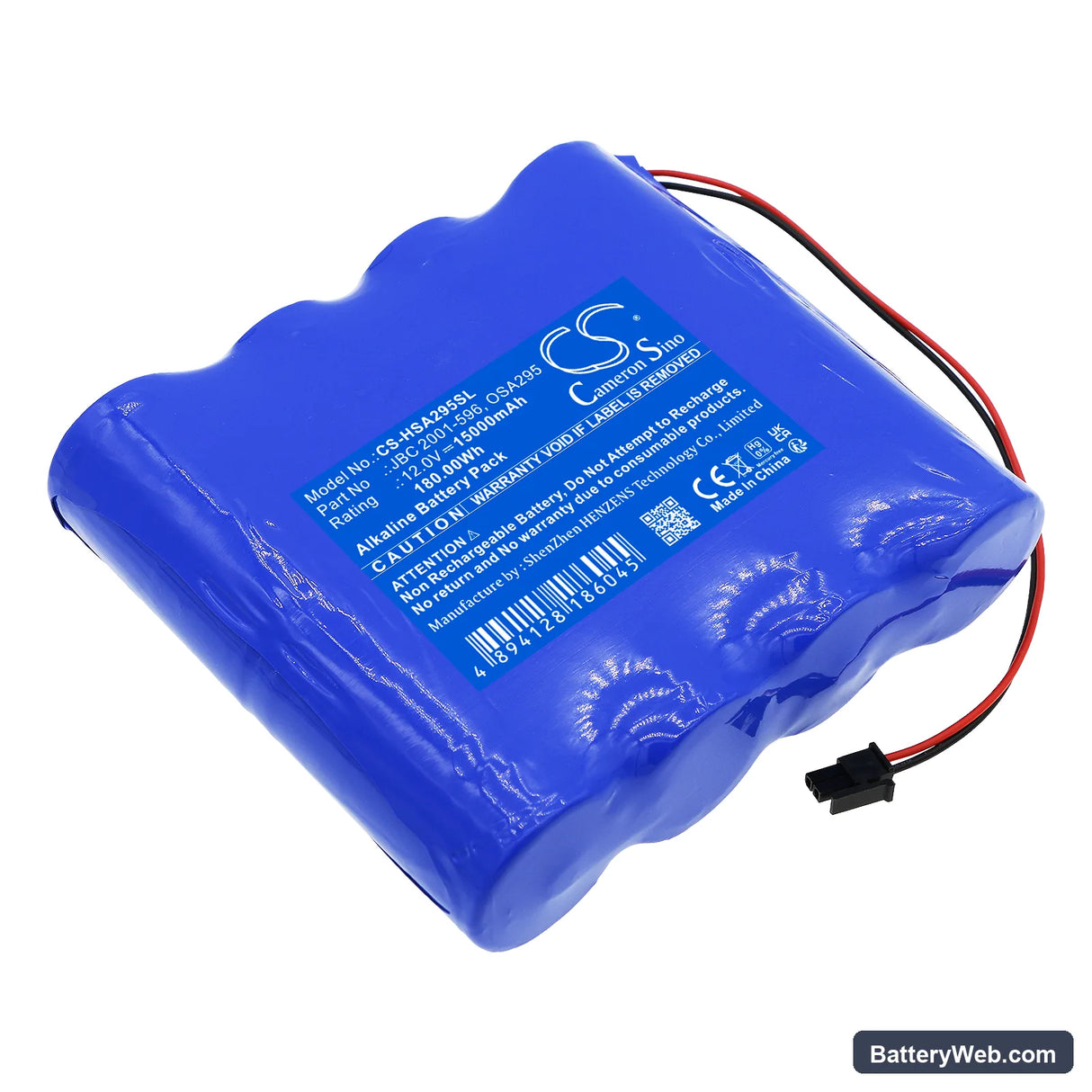 Hart InterCivic Demo eSlate Replacement Battery, 12V, 15000mAh, Alkaline 1