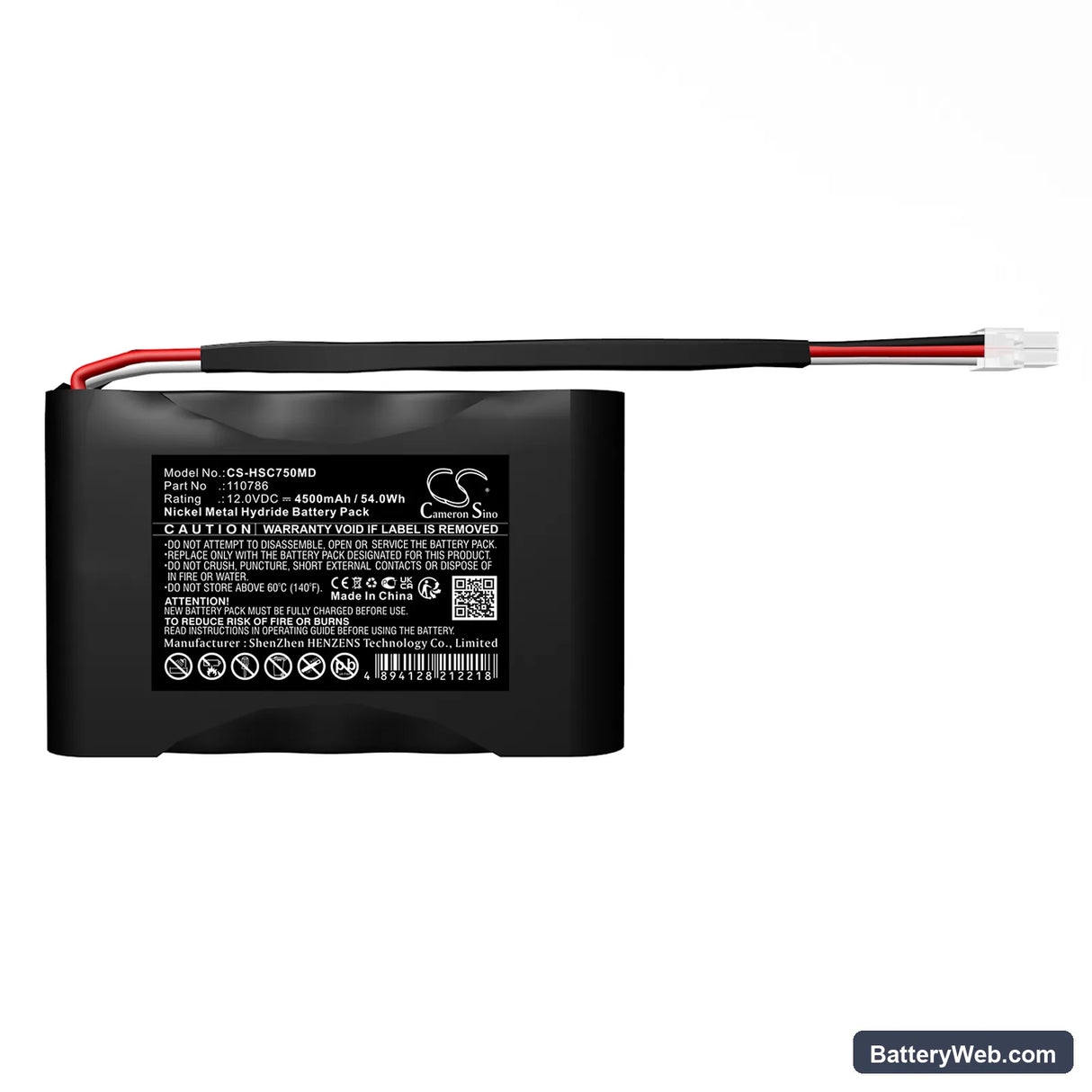 Huntleigh SC750 monitor Replacement Battery, 12V, 4500mAh, Ni-MH 3