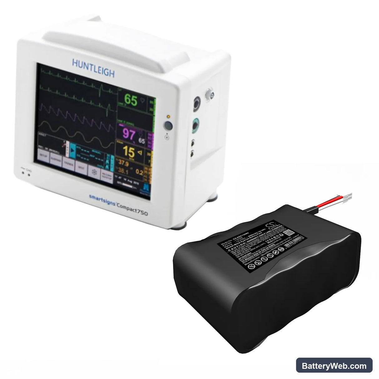 Huntleigh SC750 monitor Replacement Battery, 12V, 4500mAh, Ni-MH 6