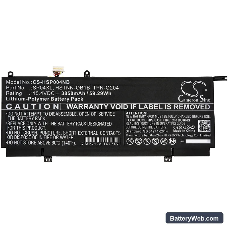 HP Spectre X360 13-AP0000NA Replacement Battery, 15.4V, 3850mAh, Li-Polymer 3