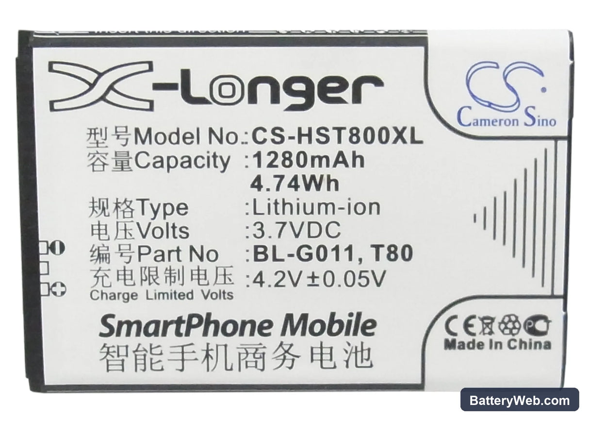 GIONEE GN100 Replacement Battery, 3.7V, 1280mAh, Li-ion 5