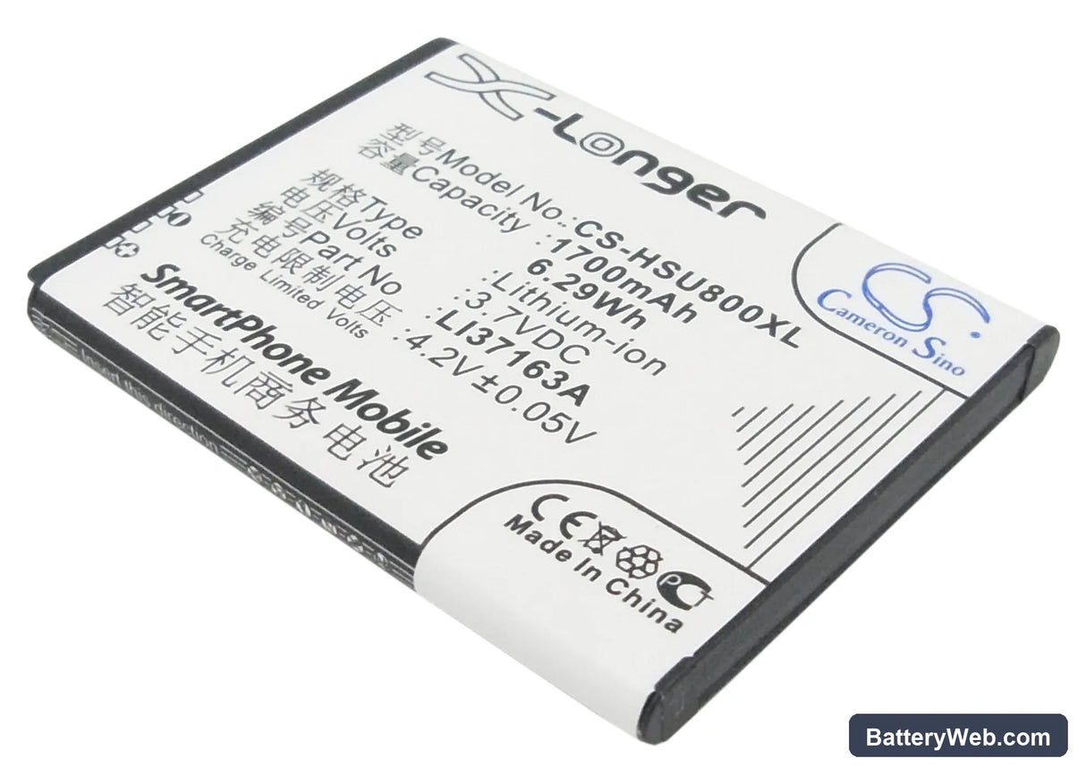 Hisense U8 Replacement Battery, 3.7V, 1700mAh, Li-ion 1