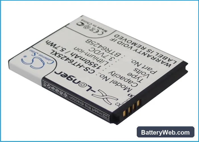 HTC Rezound Replacement Battery, 3.7V, 1550mAh, Li-ion 2