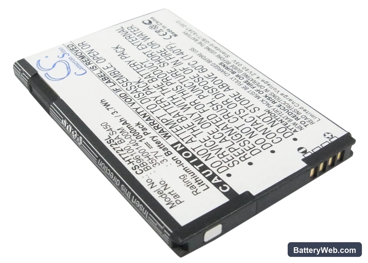 T-Mobile G2 Replacement Battery, 3.7V, 1000mAh, Li-ion 2