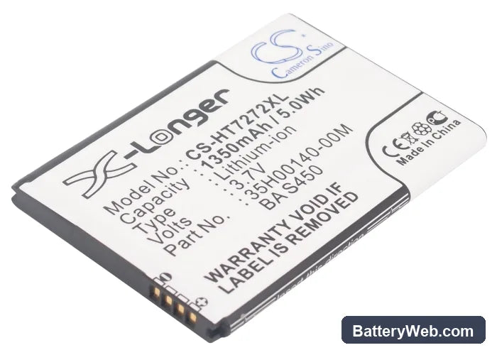 HTC Desire Z Replacement Battery, 3.7V, 1350mAh, Li-ion 1