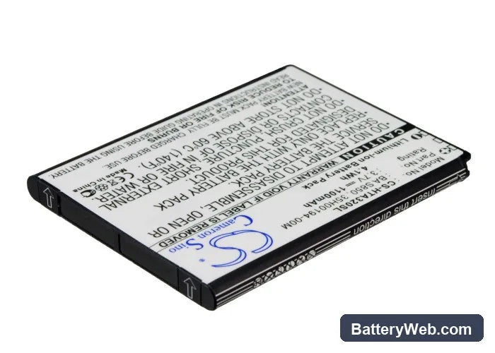 HTC Desire C Replacement Battery, 3.7V, 1100mAh, Li-ion 3