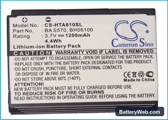HTC Chacha Replacement Battery, 3.7V, 1200mAh, Li-ion 5