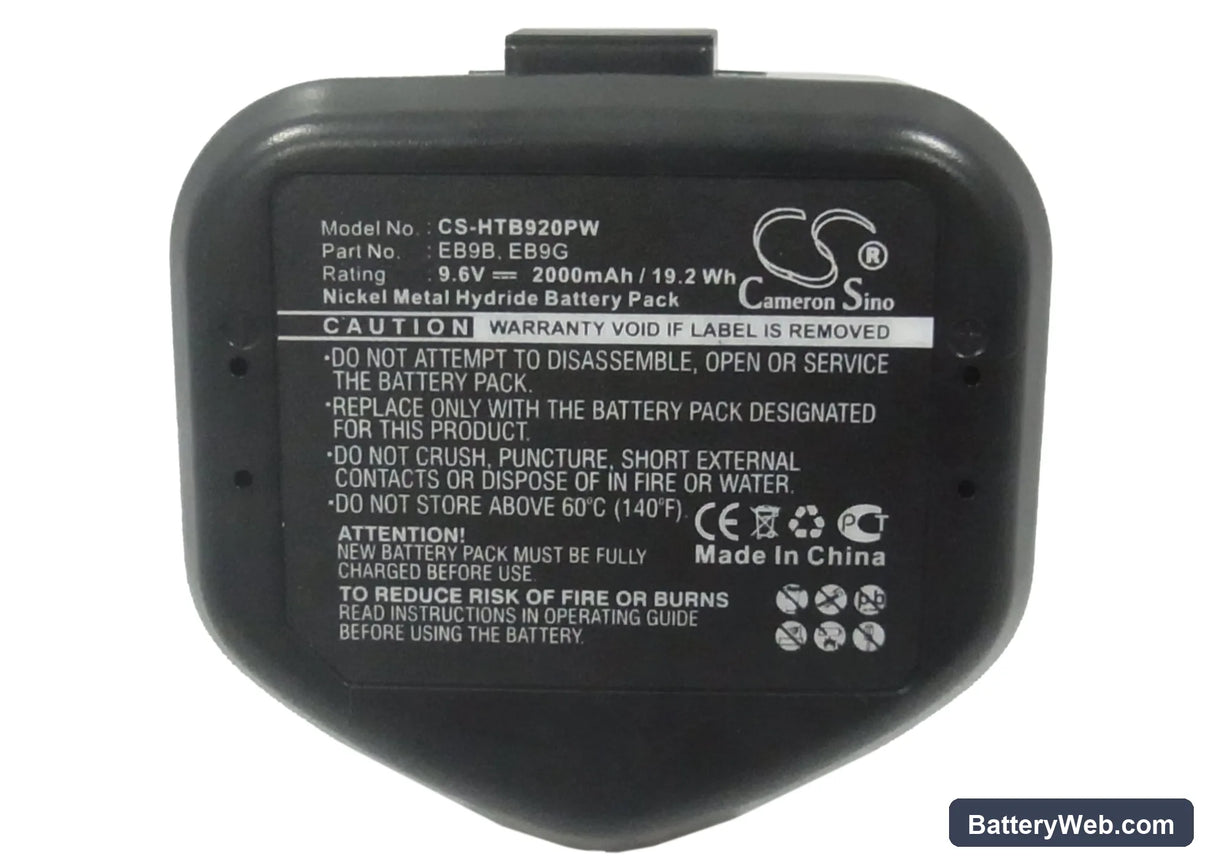 Hitachi CK 12D Replacement Battery, 9.6V, 2000mAh, Ni-MH 5