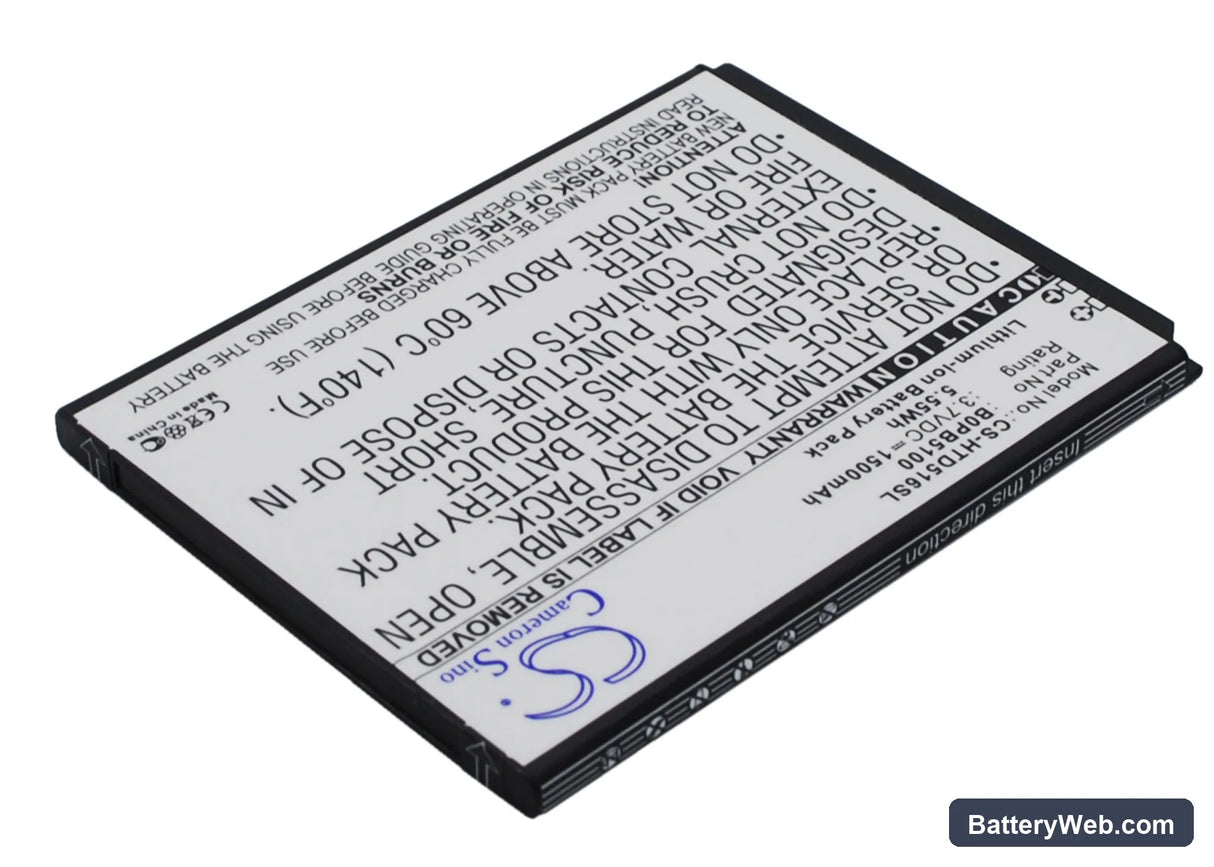 HTC Desire 516 Replacement Battery, 3.7V, 1500mAh, Li-ion 3