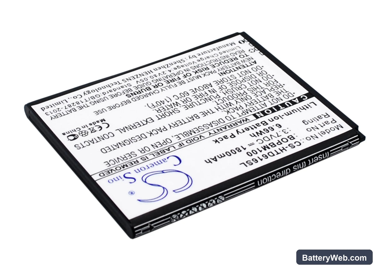 HTC Desire 616 Replacement Battery, 3.7V, 1800mAh, Li-ion 3