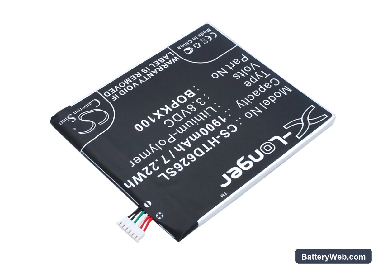 HTC Desire 626 Replacement Battery, 3.8V, 1900mAh, Li-Polymer 2