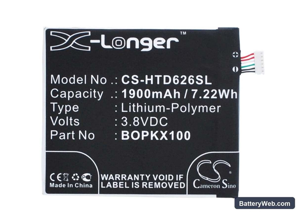 HTC Desire 626 Replacement Battery, 3.8V, 1900mAh, Li-Polymer 5