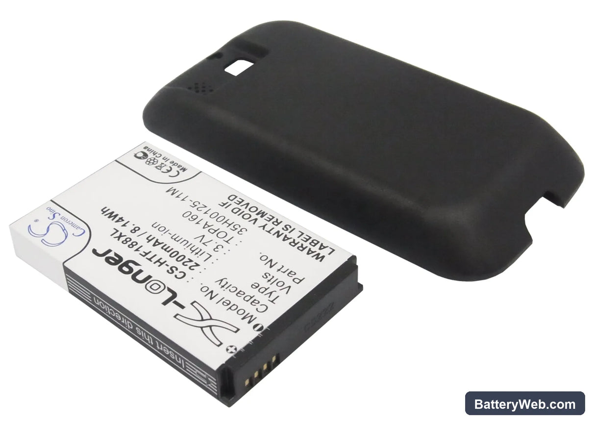 HTC Smart Replacement Battery, 3.7V, 2200mAh, Li-ion 2