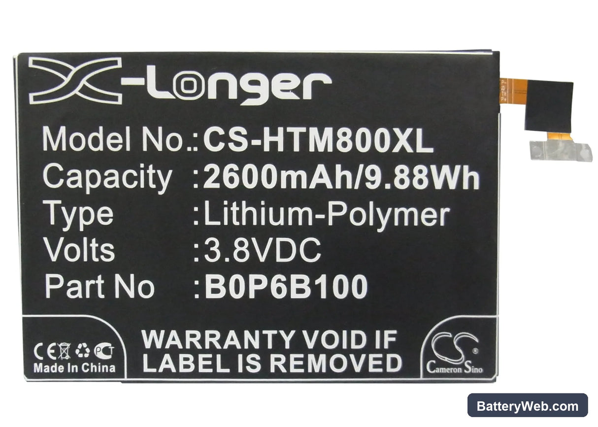 HTC M8 Replacement Battery, 3.8V, 2600mAh, Li-Polymer 5