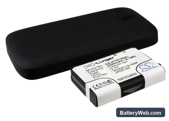 HTC Touch Cruise 2009 Replacement Battery, 3.7V, 2200mAh, Li-ion 3