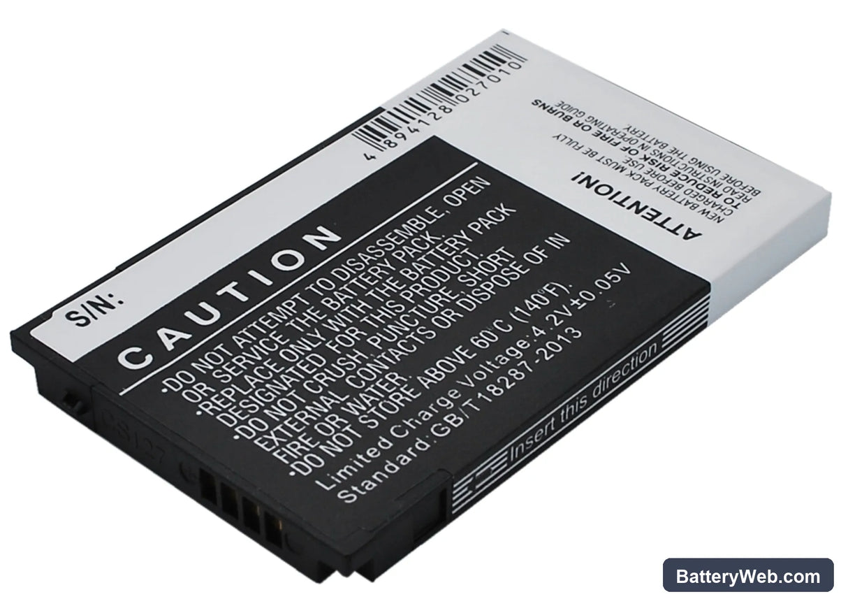 HTC Touch Dual 850 Replacement Battery, 3.7V, 1350mAh, Li-ion 3