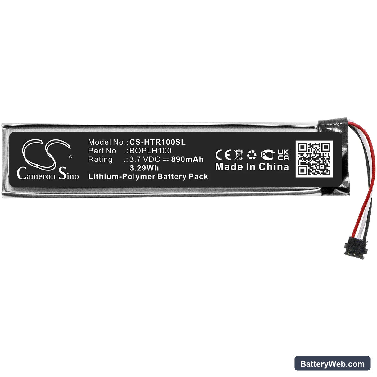 HTC Vive Controller Replacement Battery, 3.7V, 890mAh, Li-Polymer 3