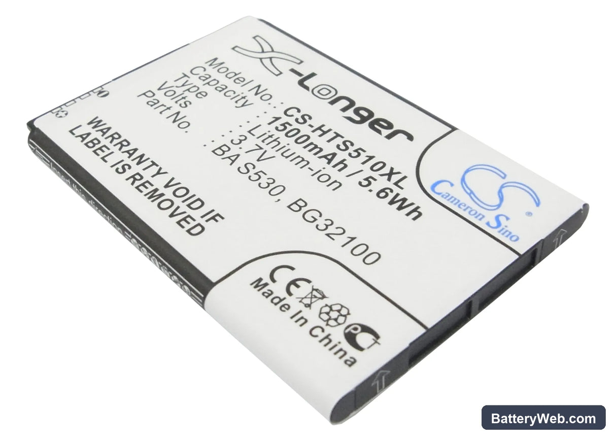 HTC Desire S Replacement Battery, 3.7V, 1500mAh, Li-ion 1