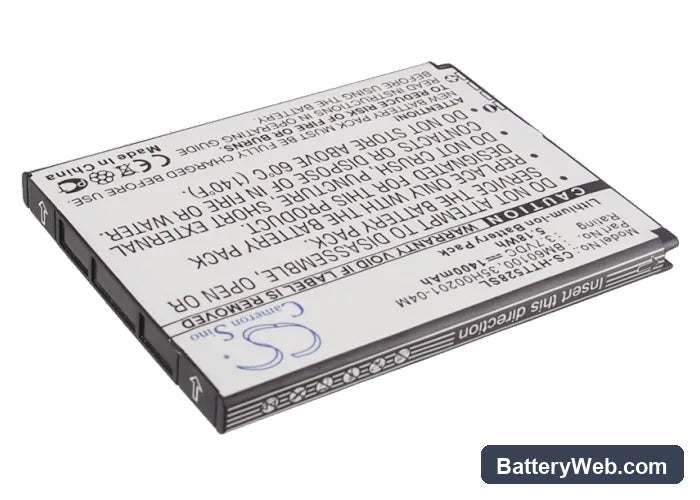 HTC One ST Replacement Battery, 3.7V, 1400mAh, Li-ion 2