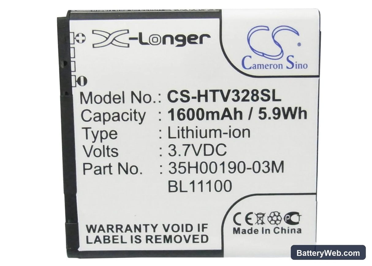 HTC Desire V Replacement Battery, 3.7V, 1600mAh, Li-ion 5