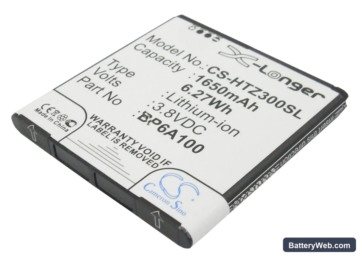 HTC Desire 300 Replacement Battery, 3.8V, 1650mAh, Li-ion 1