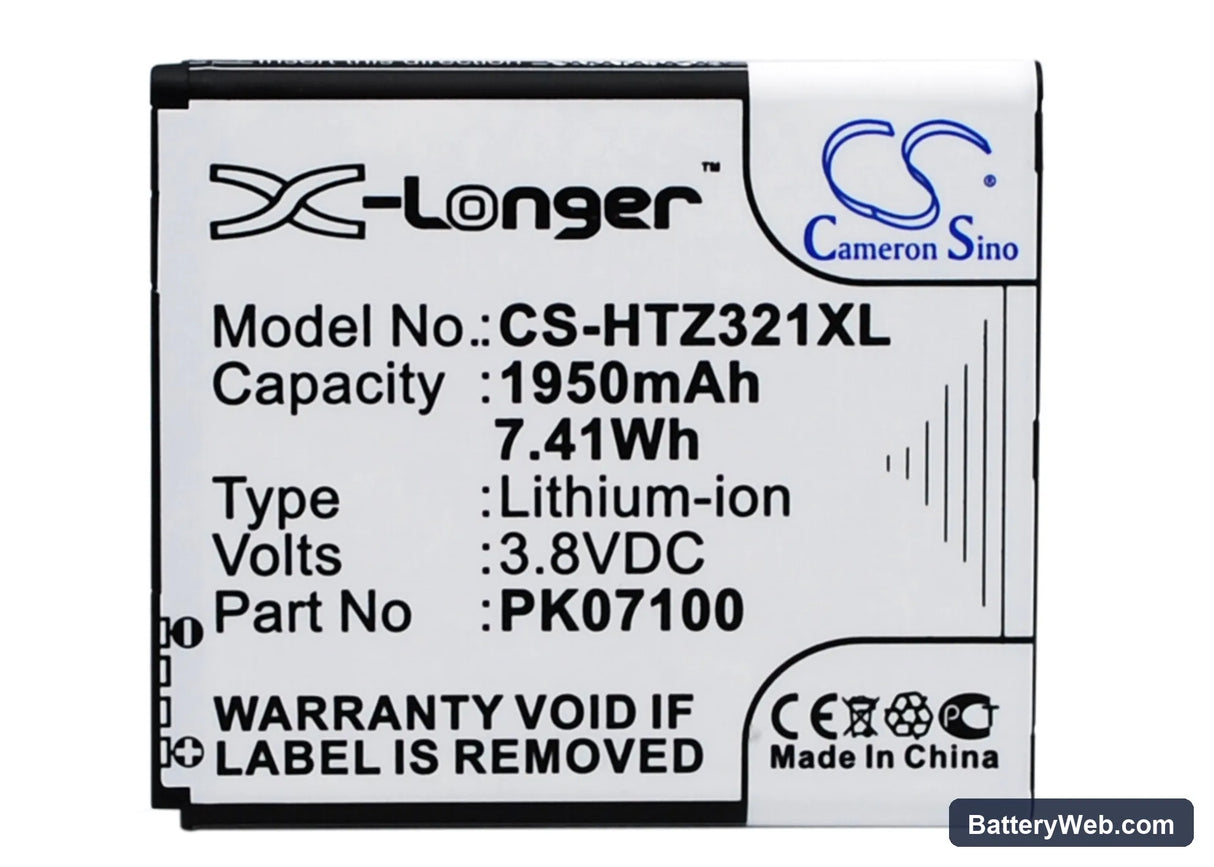 HTC J Z321e Replacement Battery, 3.8V, 1950mAh, Li-ion 1
