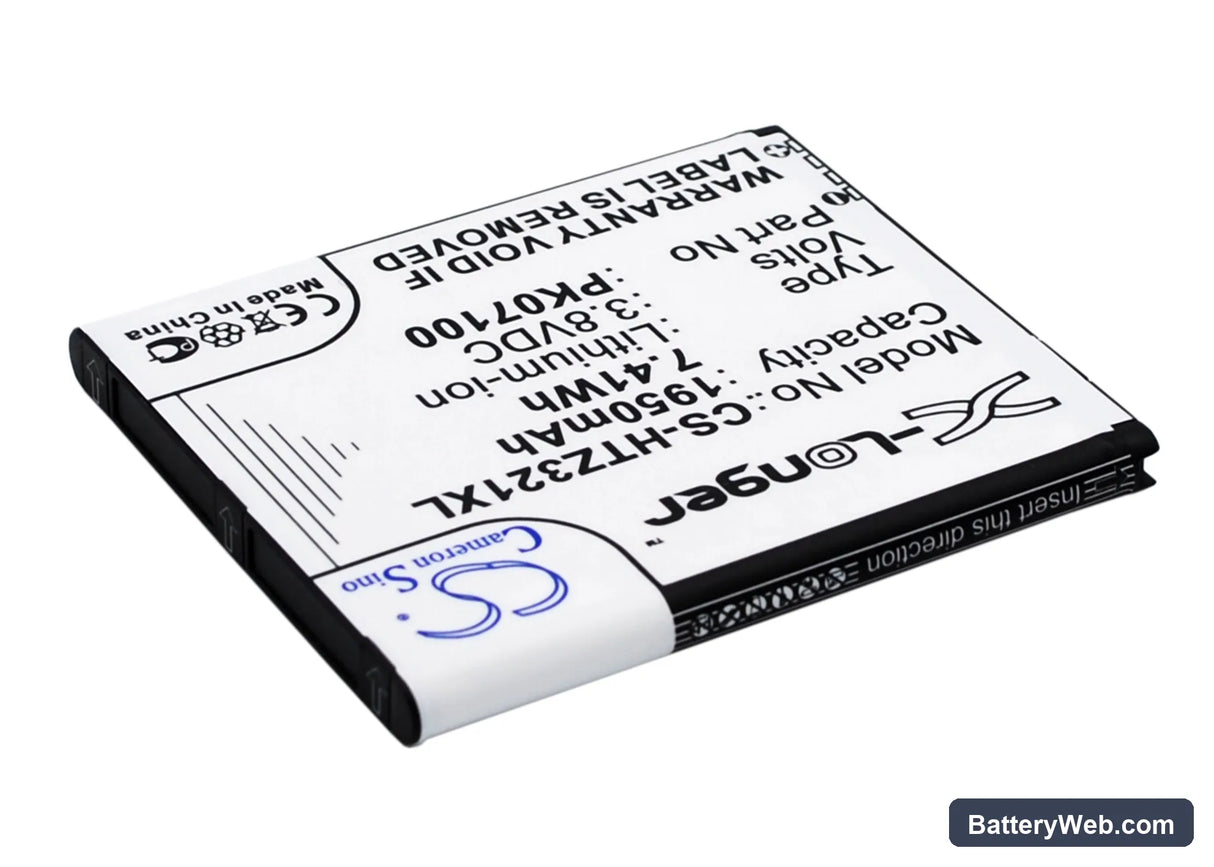 HTC J Z321e Replacement Battery, 3.8V, 1950mAh, Li-ion 3