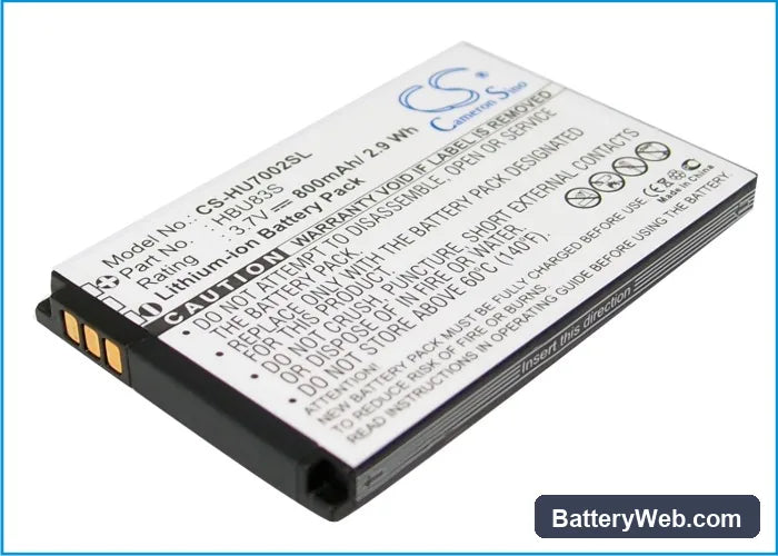 Huawei G7002 Replacement Battery, 3.7V, 800mAh, Li-ion 1
