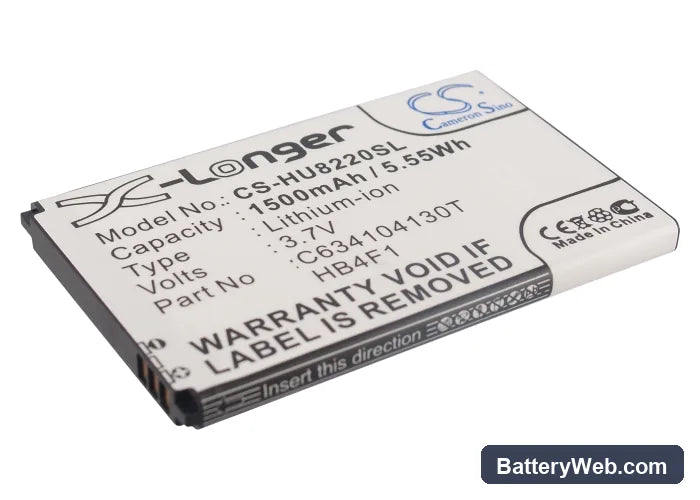 Huawei U8220 Replacement Battery, 3.7V, 1500mAh, Li-ion 1