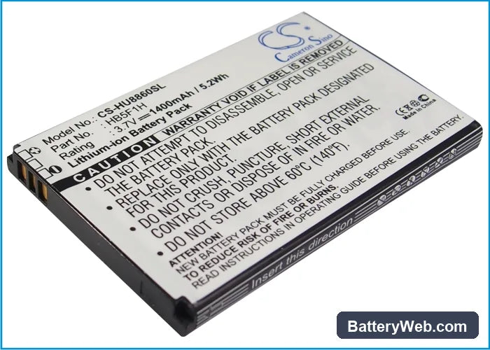 Huawei U8860 Replacement Battery, 3.7V, 1400mAh, Li-ion 1