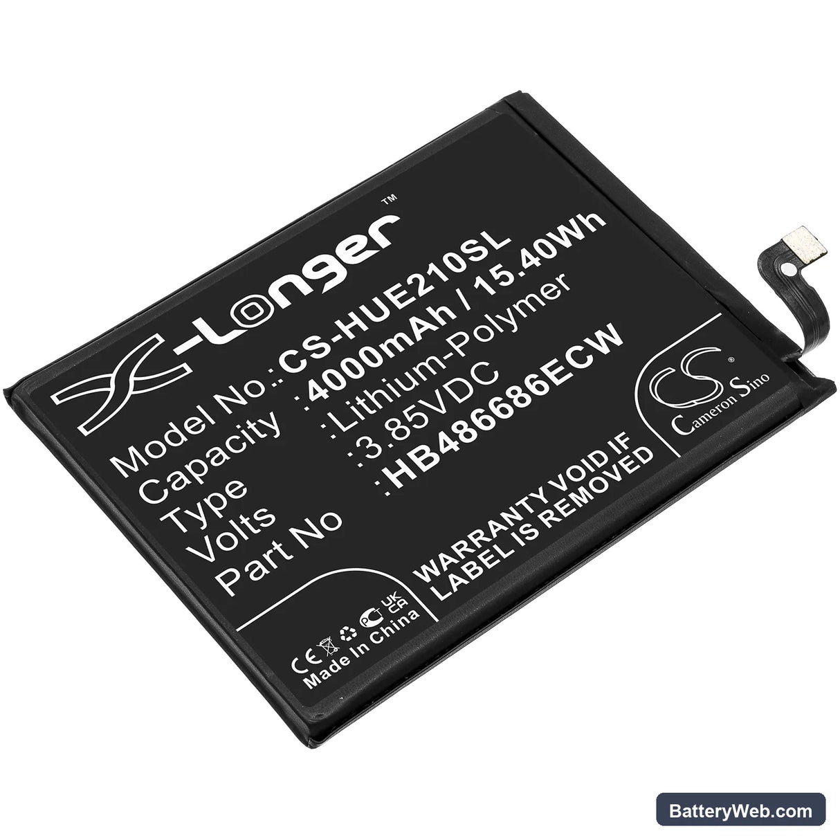 Huawei Enjoy 20 Plus Replacement Battery, 3.85V, 4000mAh, Li-Polymer 1