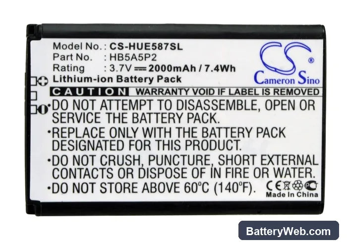 Huawei E587 4G Replacement Battery, 3.7V, 2000mAh, Li-ion 5