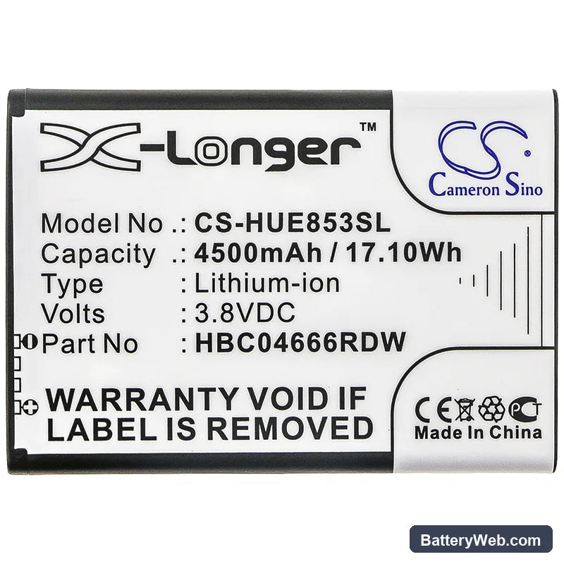 Huawei E5573S-852 Replacement Battery, 3.8V, 4500mAh, Li-ion 3
