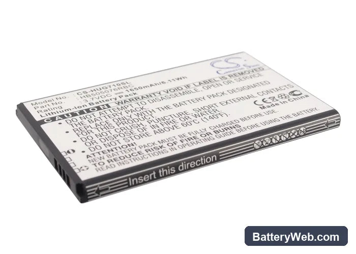Huawei A199 Replacement Battery, 3.7V, 1650mAh, Li-ion 1